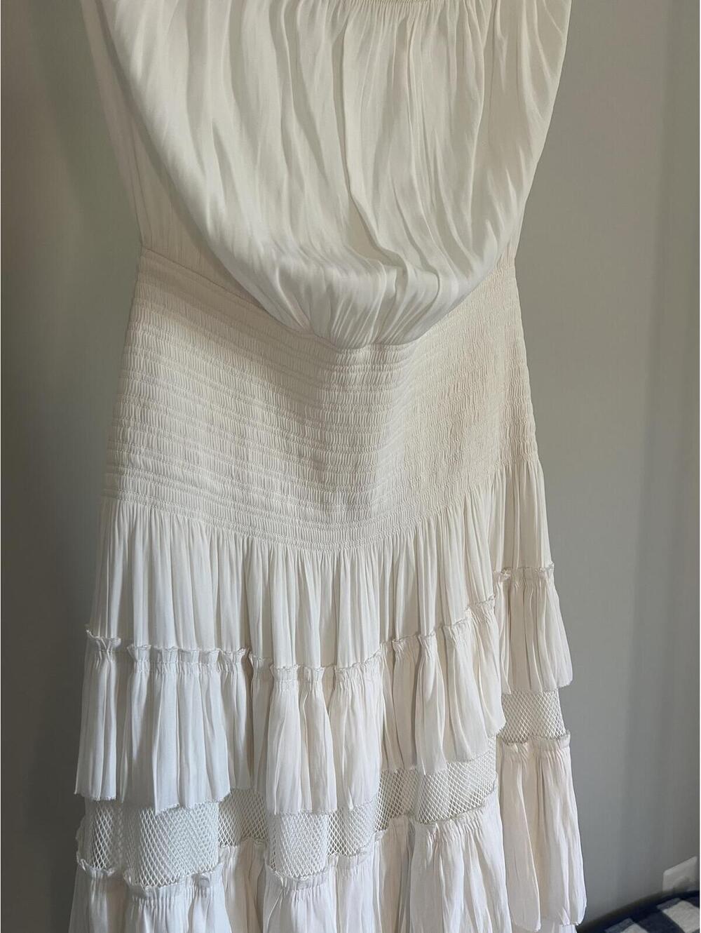 Ramy Brook White Textured Strapless Eyelet Dress - Size M - Bridal/Resort Wear - Picture 2 of 6